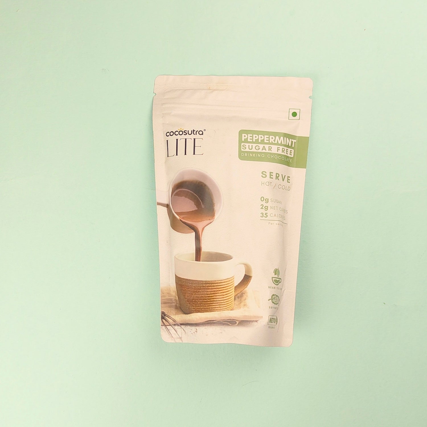 COCOSUTRA LITE PEPPERMINT SUGAR FREE DRINKING CHOCOLATE